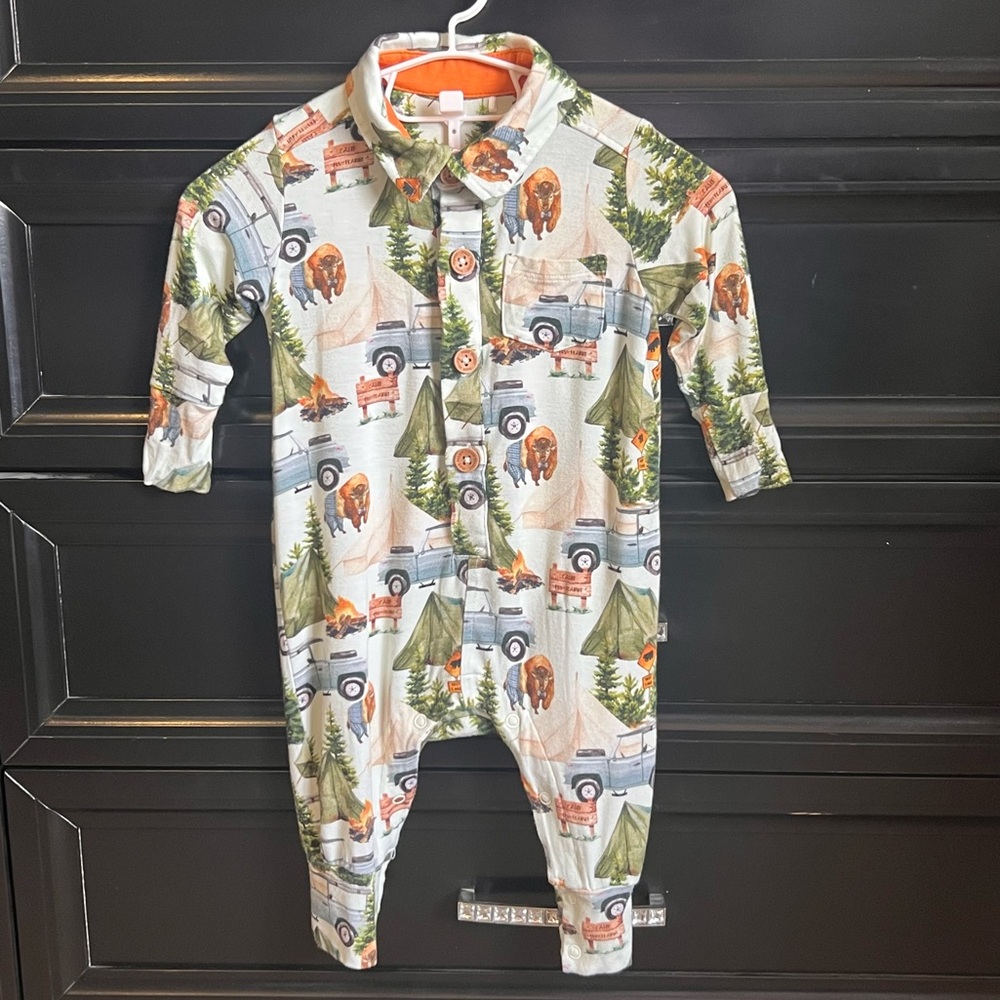 Camp Peanut Buffalo Bison Print Jumpsuit